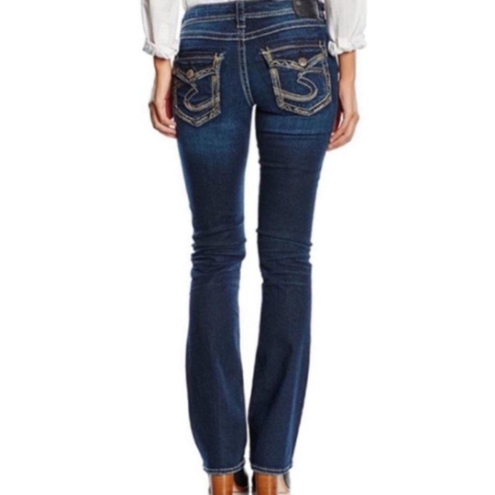 SILVER JEANS bootcut western dark wash western glove works